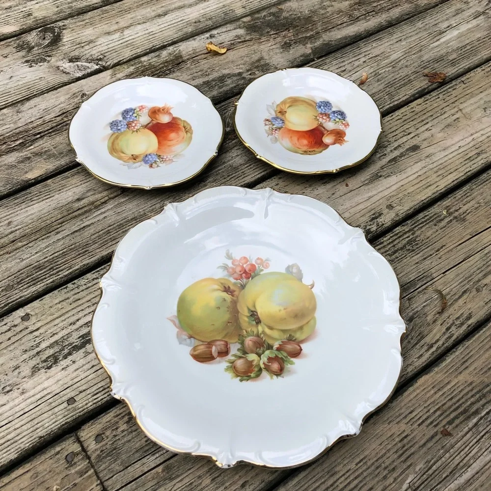 Set of Three (3) Vtg Schumann Germany Fruit Platter & Plates